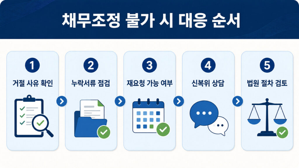 정책서민금융 연체 채무조정 불가 시 대응 순서