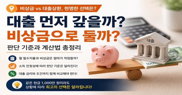 대출 먼저 갚을까? 비상금과 대출상환 판단 방법