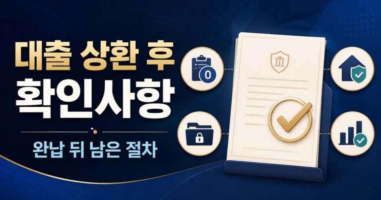 대출 상환 후 확인사항
