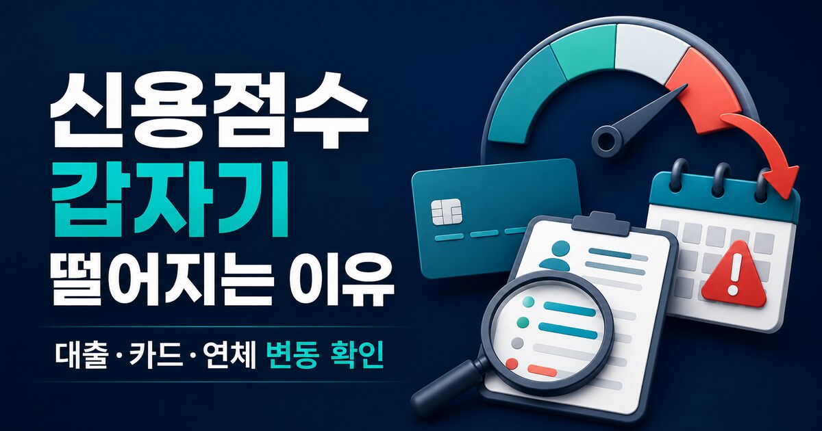 신용점수 갑자기 떨어지는 이유