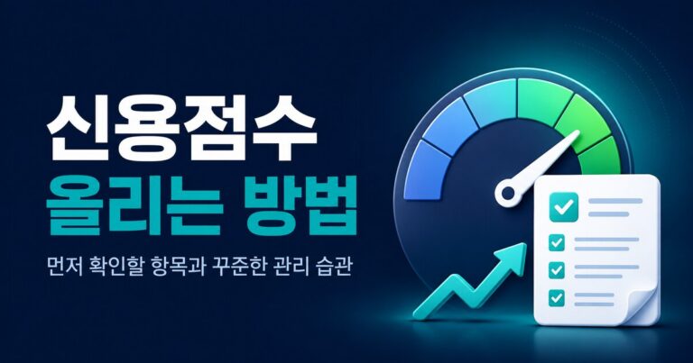 신용점수 올리는 방법