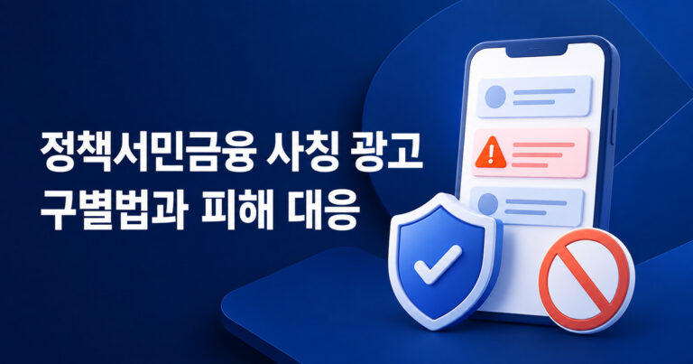 정책서민금융 사칭 광고 구별법과 대출사기 피해 대응