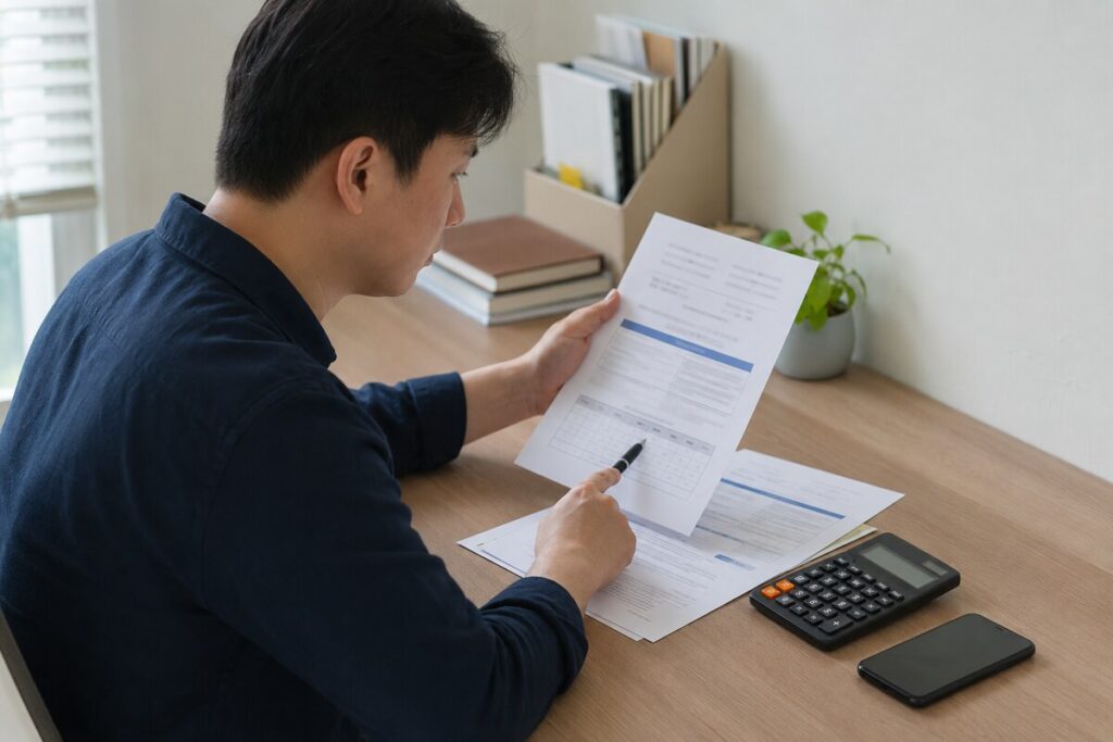 채무조정 확정 후 월 변제금과 상환계획을 확인하는 모습
