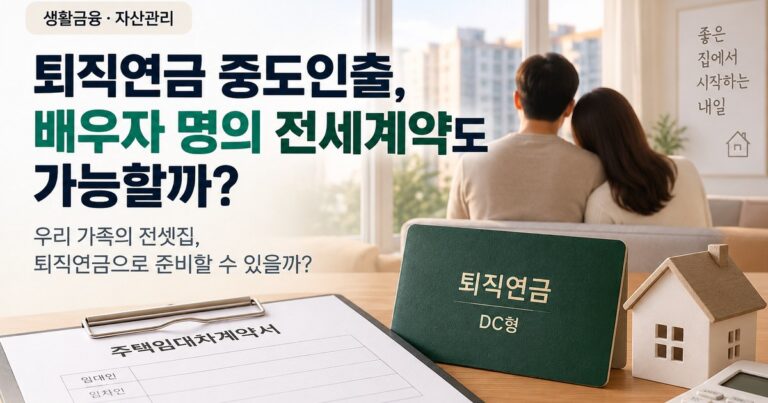 퇴직연금 중도인출과 배우자 명의 전세계약 확인 이미지